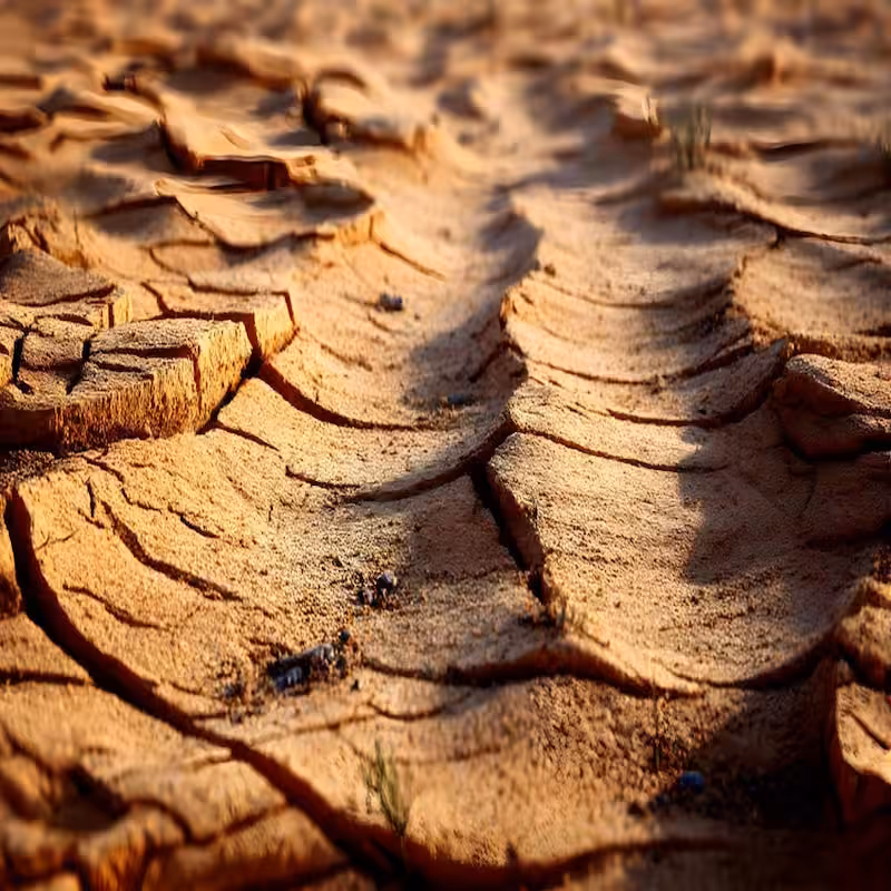 Topographic view of cracked clay